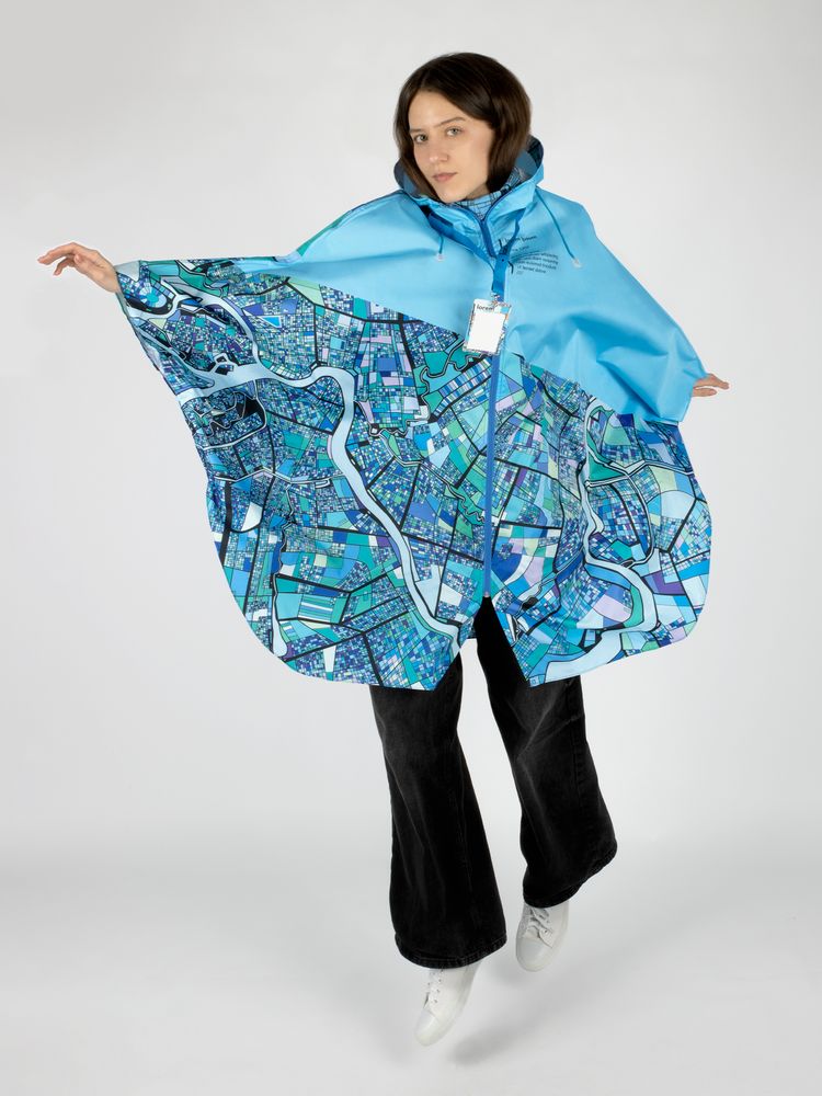 Дождевик-пончо AquaStop взрослый на заказ, разноцветный, единый размер-2