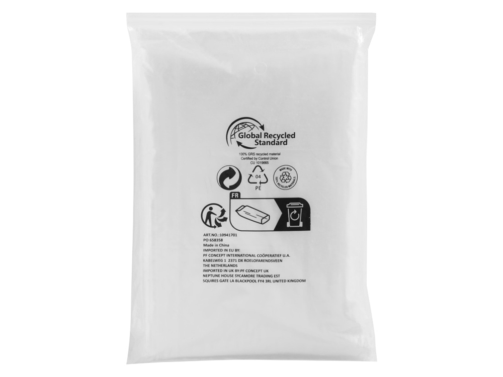 Одноразовый дождевик Mayan с чехлом для хранения из материалов, переработанных по стандарту GRS - Белый-3