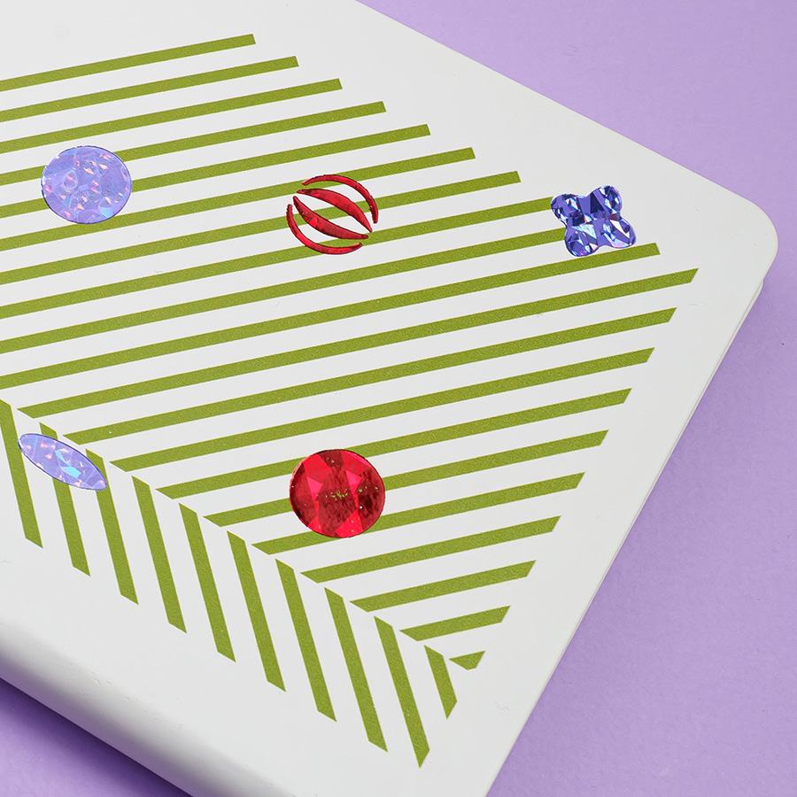 Бизнес-блокнот FUNKY SNOW, формат А5, блок в точку, белый, зеленый-8