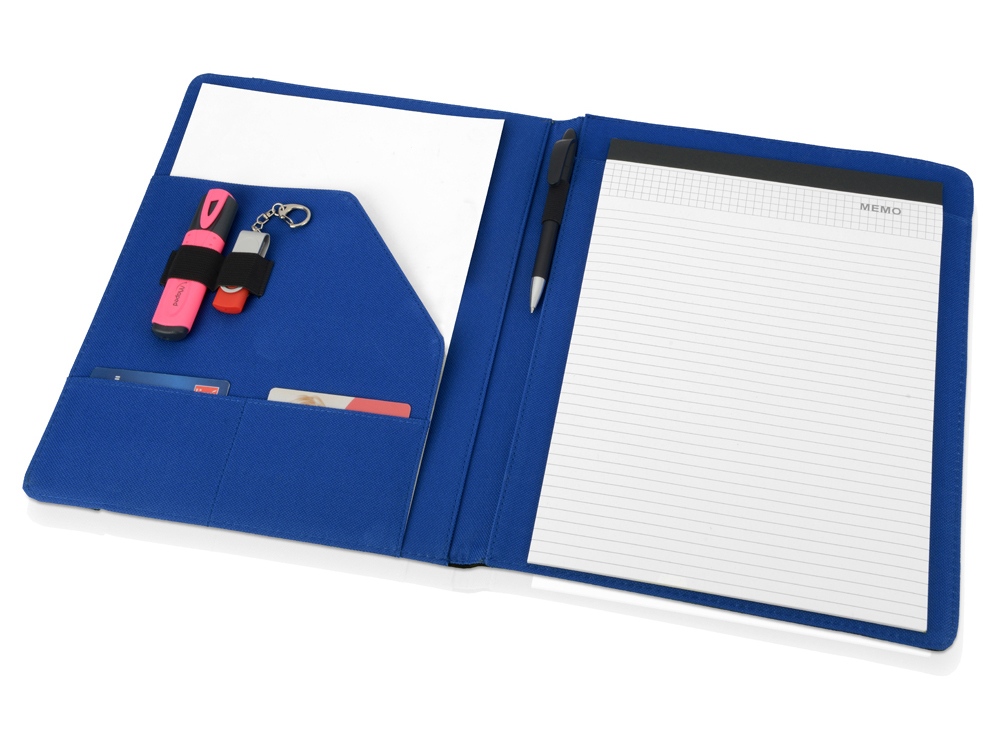 Папка для документов Делос, черный/синий-1