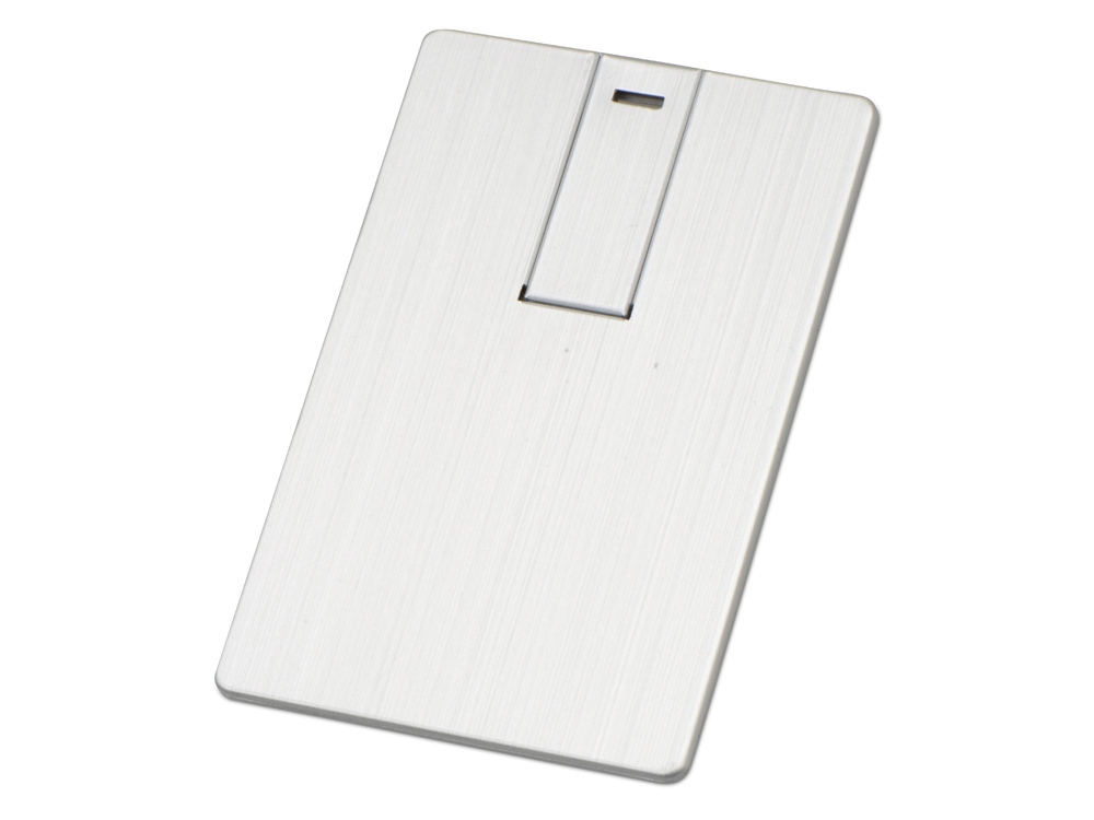 Флеш-карта USB 2.0 64 Gb в виде металлической карты Card Metal, серебристый-0