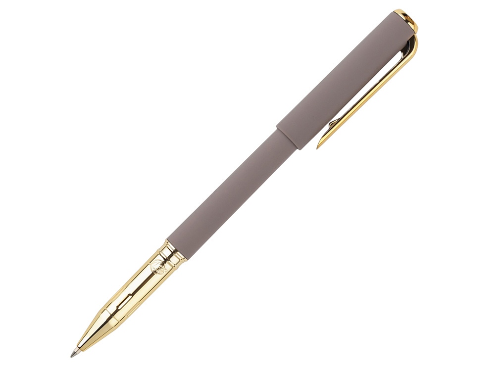 Ручка пластиковая шариковая Parliament, 0,7 мм, синие чернила, серый/золотистый-0