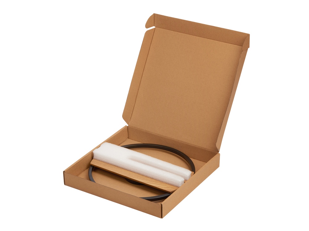 Деревянные часы с металлическим ободом, диаметр 30 см, Time Wheel горизонтальные, натуральный/черн-3