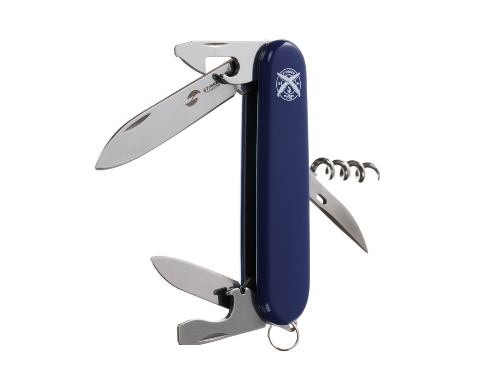 Нож перочинный Stinger, 90 мм, 11 функций, материал рукояти: АБС-пластик (синий)-2