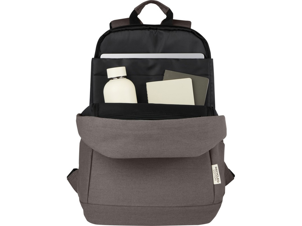 Рюкзак для ноутбука 15,6 дюймов с защитой от кражи Joey объемом 18 л из брезента, переработанного по стандарту GRS, серый-3