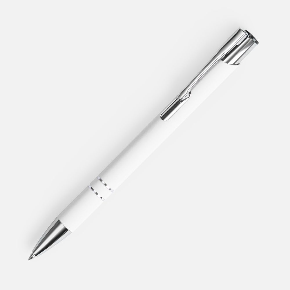 Ручка шариковая Keskus Soft Touch, белая-0