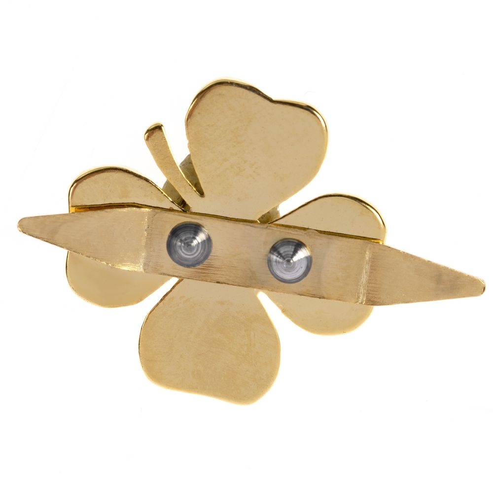 Шильдик «Счастливый клевер», золотистый-1