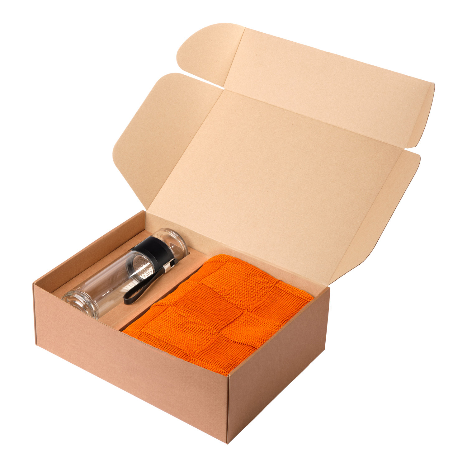 Подарочный набор Terso, Cella, оранжевый (плед, термобутылка)-2