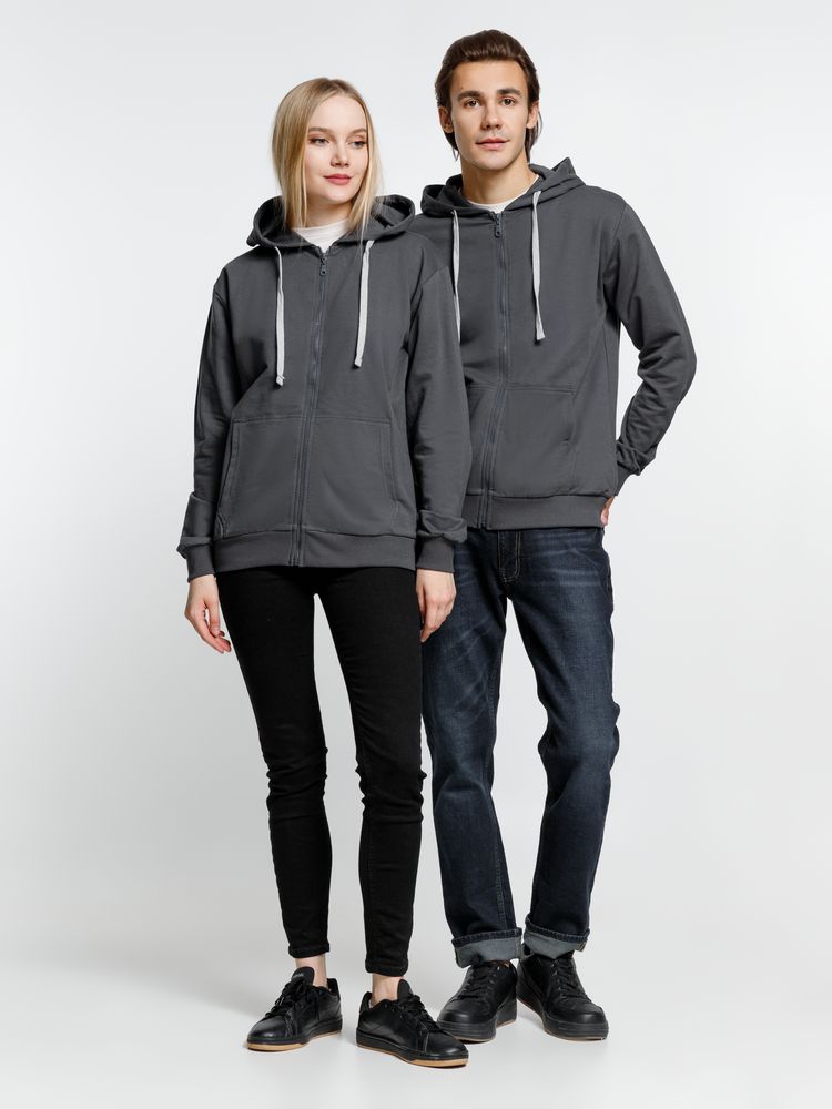 Толстовка на молнии с капюшоном Siverga, темно-серая (графит)-8