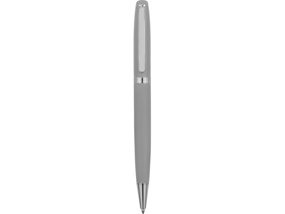 Ручка металлическая шариковая Flow soft-touch, светло-серый/серебристый-1