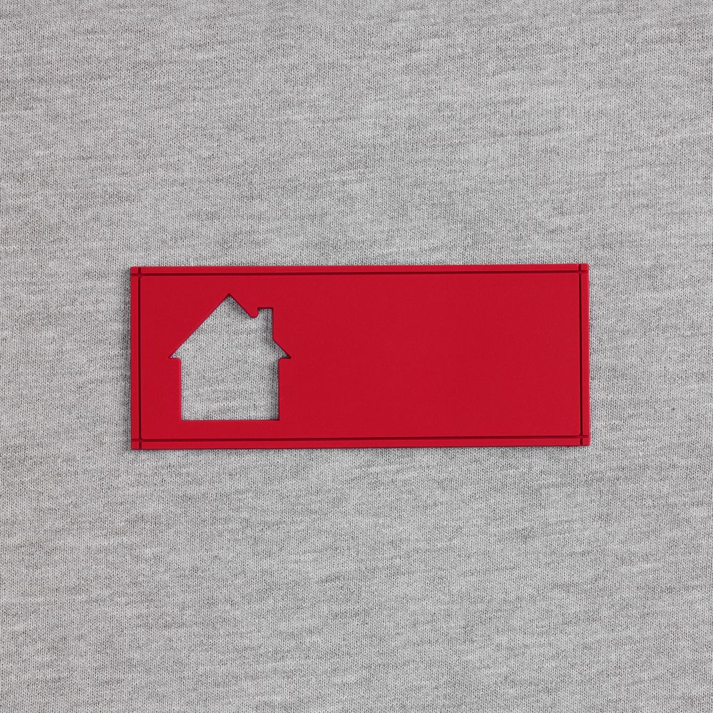 Лейбл из ПВХ с вырубкой «Дом», красный-1