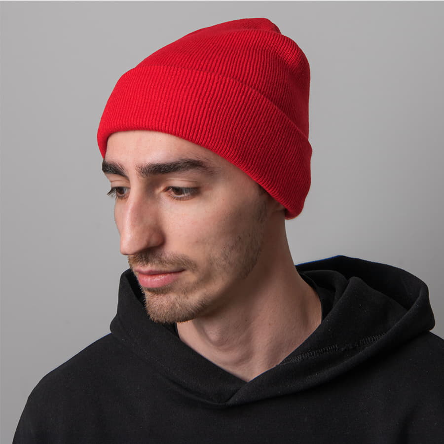 Шапка вязаная двойная ESSENTIAL, красный-3