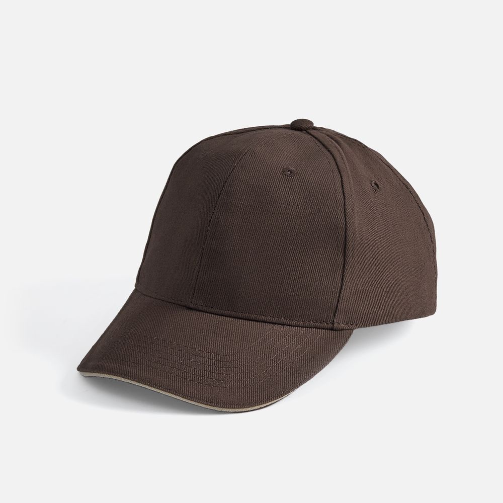 Бейсболка Buffalo, коричневая с бежевым-0