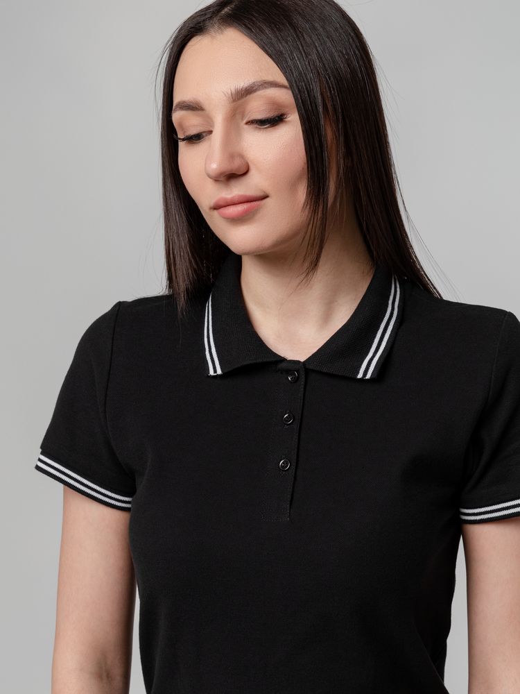 Рубашка поло женская Virma Stripes Lady, черная-5