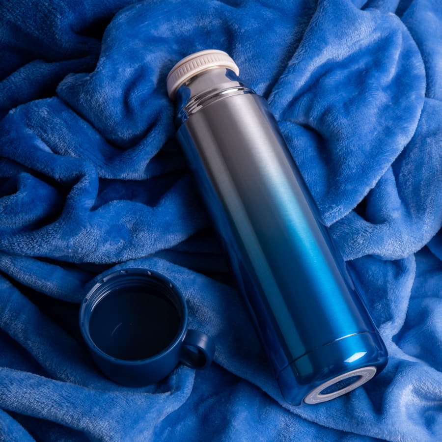 Термос вакуумный GRADIENT, синий-2