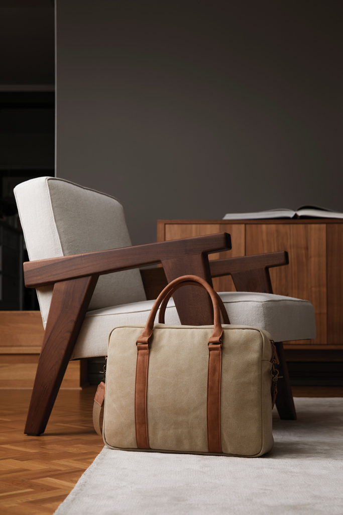 Сумка для ноутбука 16" VINGA Bosler из канваса бежевая-5