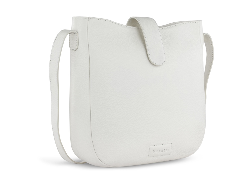 Сумка женская BUGATTI Elsa, белая, воловья кожа/полиэстер, 29х8х27 см-0