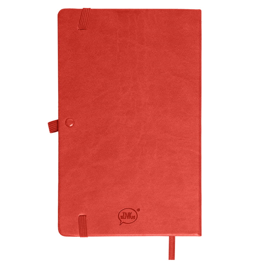 Бизнес-блокнот "Justy", 130*210 мм, красный, твердая обложка,  резинка 7 мм, блок-линейка, ярко-красный-2