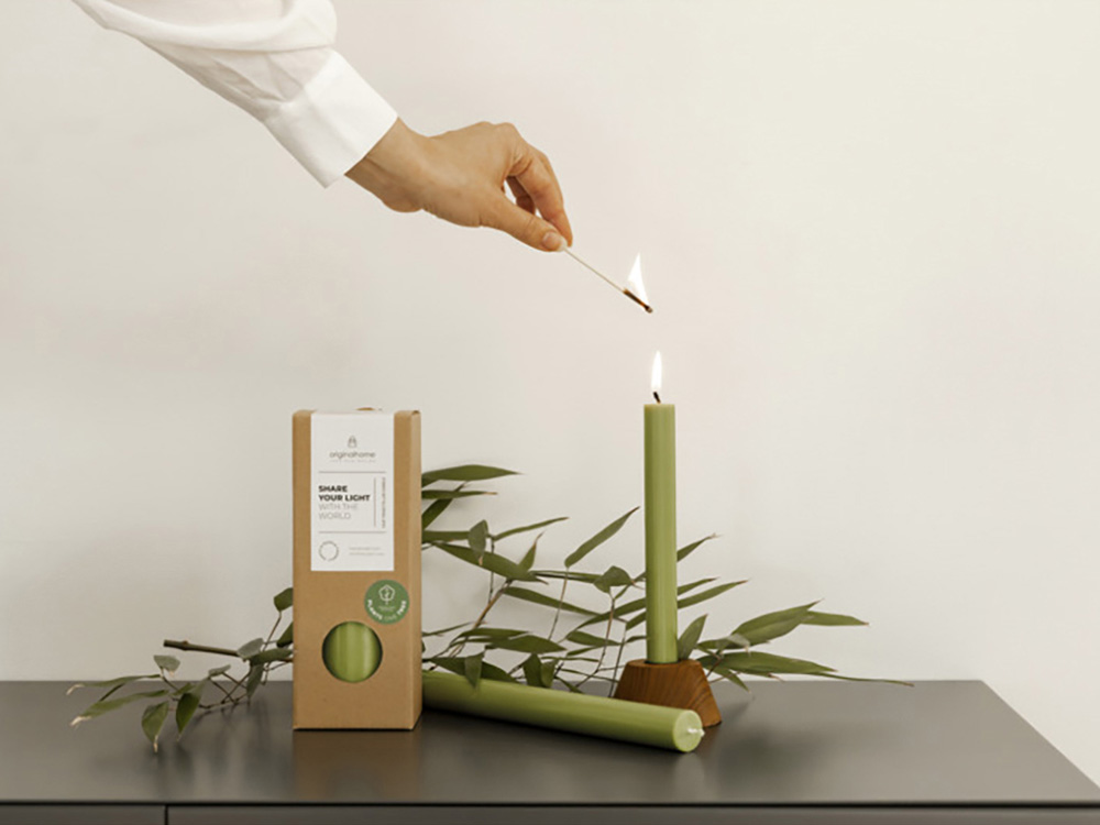 Originalhome столовая свеча, набор 10 шт. - Зеленый яркий-2