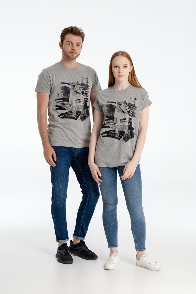 Футболка «Волка футболка», серый меланж-3