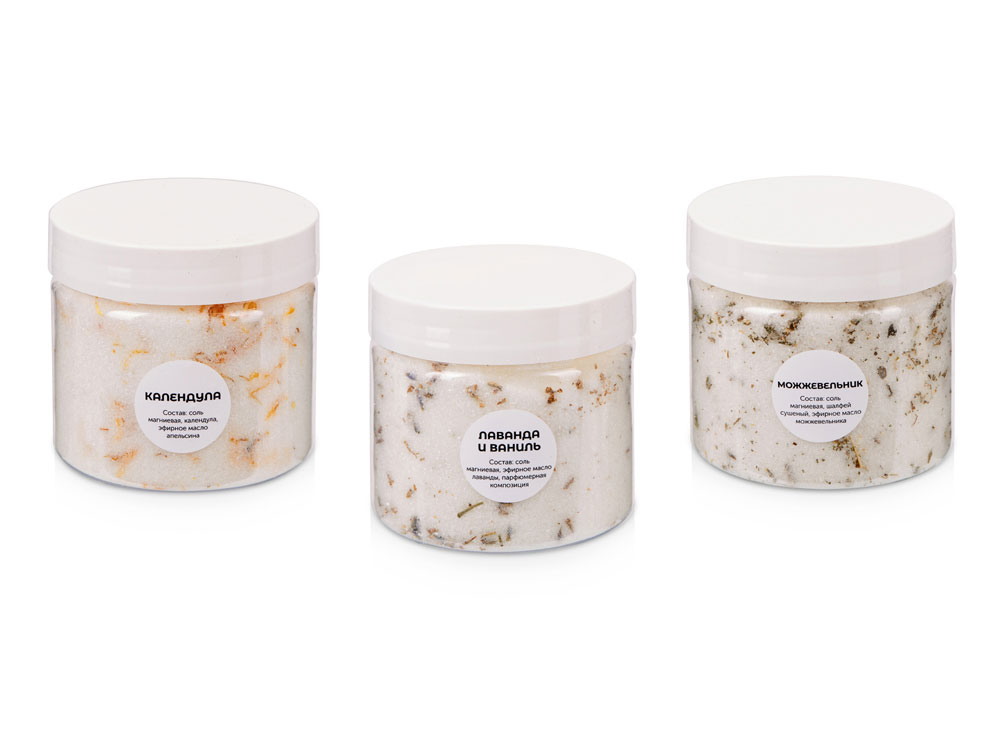 Подарочный набор с солью для ванны и свечой, белый-2