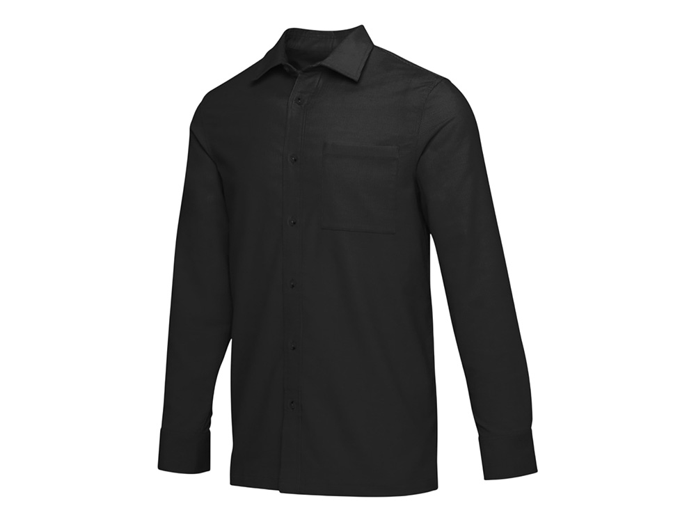 Alum вельветовая рубашка унисекс - сплошной черный-0