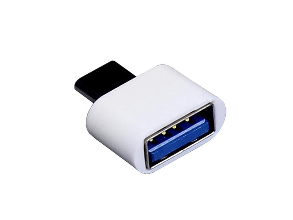 Универсальный адаптер USB Type-C папа Type-A мама, белый-2