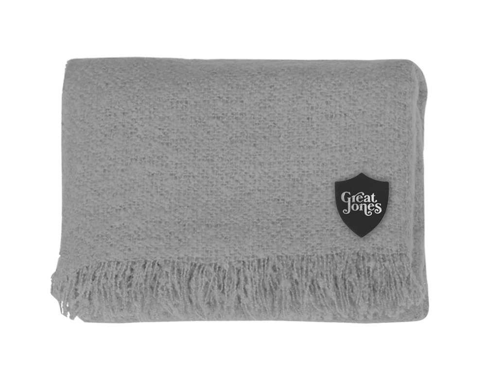Плед акриловый Mohair, серый-5