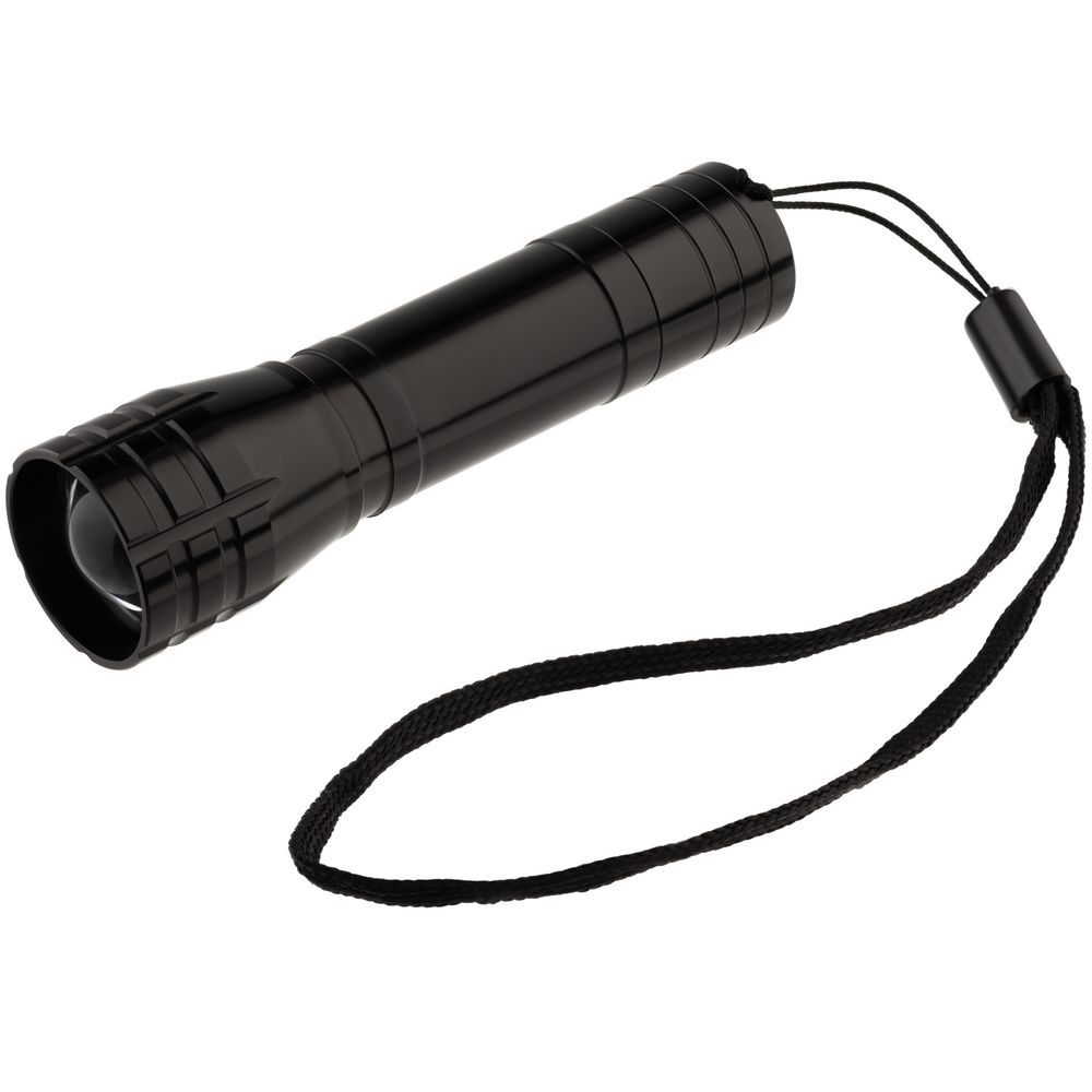 Фонарик с фокусировкой луча Beaming, черный-3