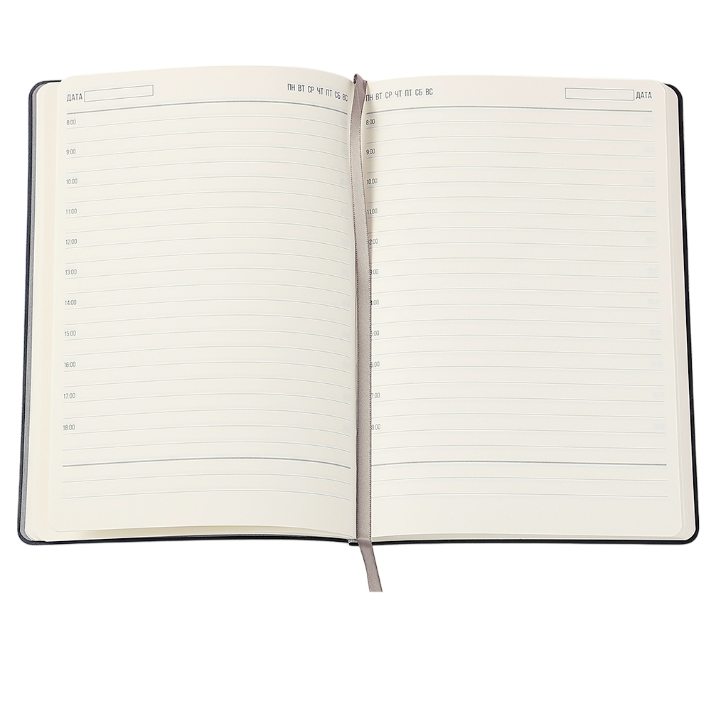 Ежедневник A5 недатированный Stefano в мягком переплёте, Светло-серый-3