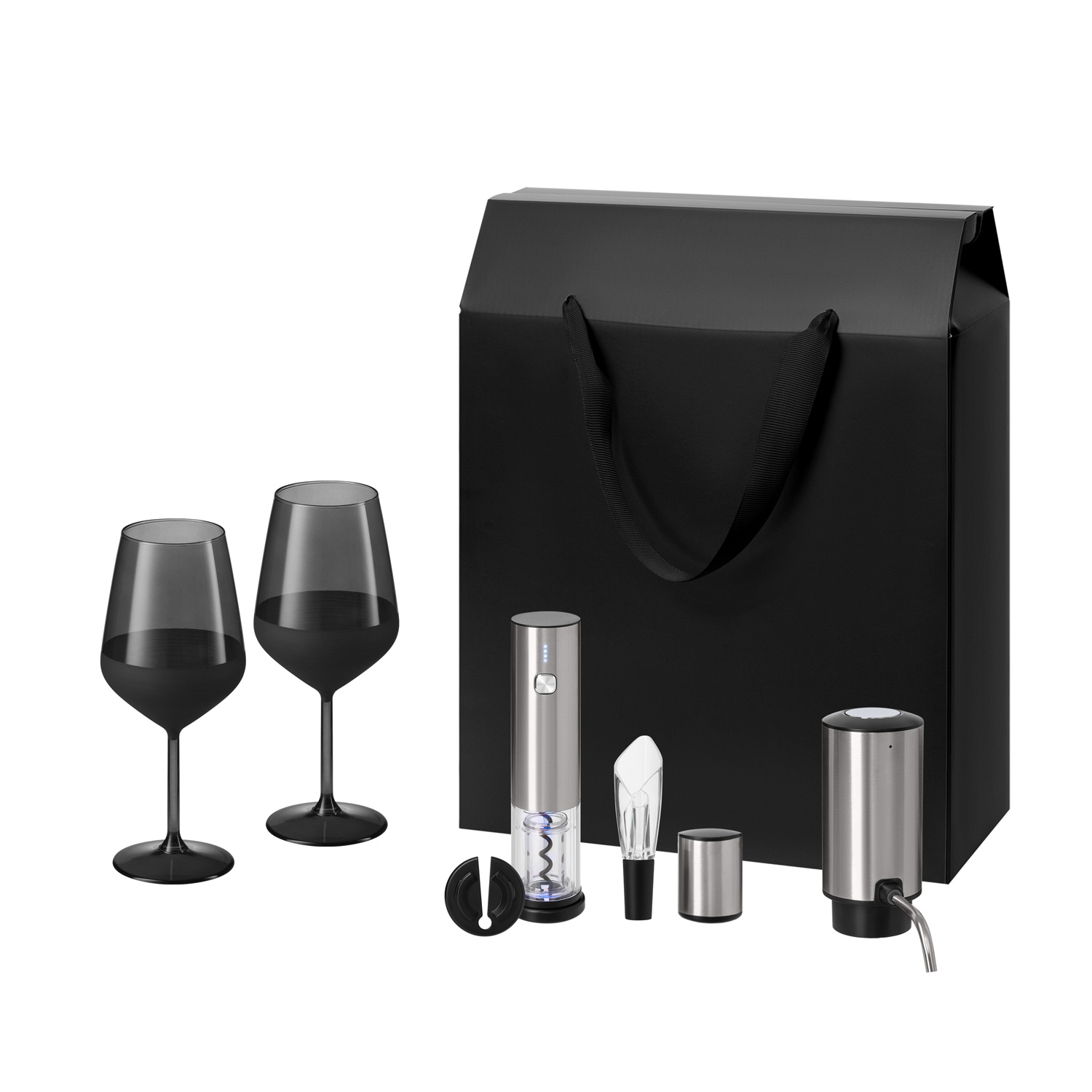 Подарочный набор Black Edition, Vintaro, Dante (2 бокала + набор для вина + аэратор)-0