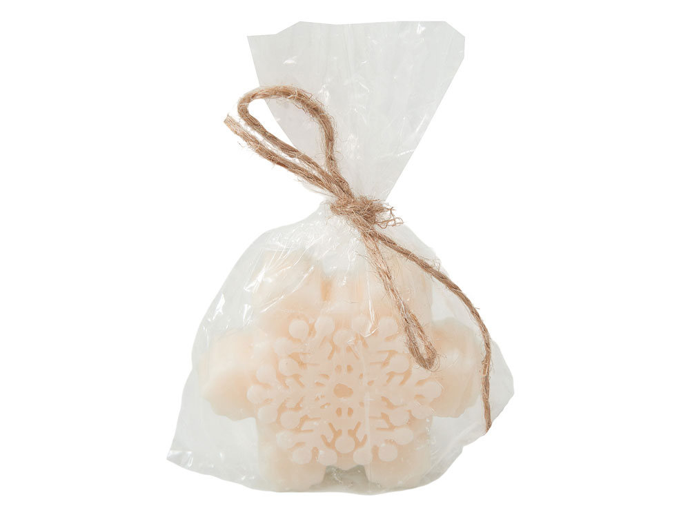 Свеча Снежинка, молочный-5