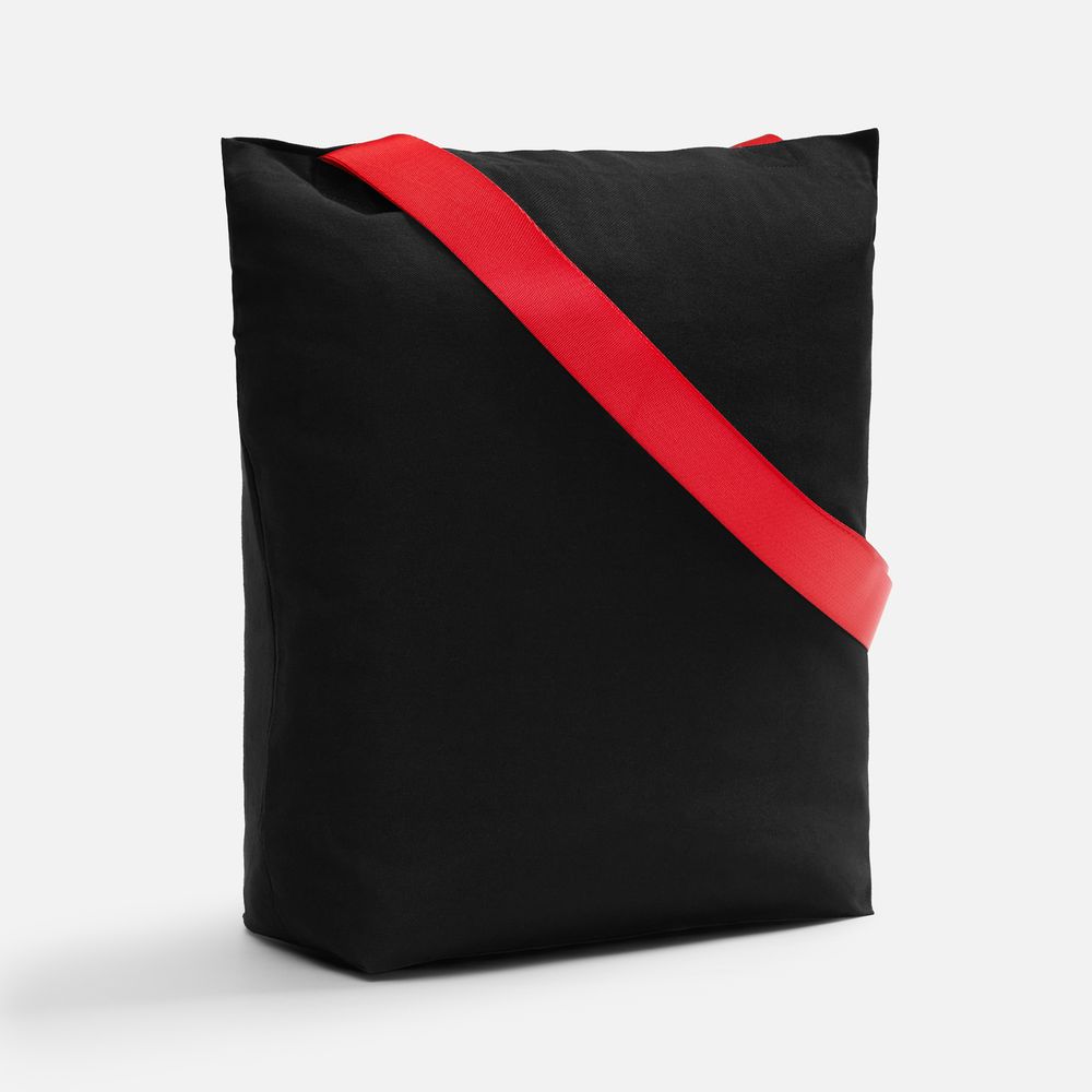 Шопер B5, черный с широкими красными ручками-1