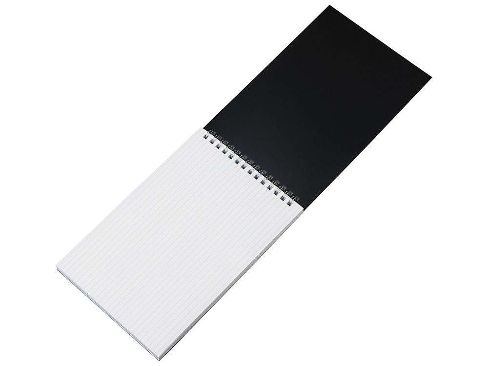 Блокнот на пружине в пластиковой обложке А5, черный-2