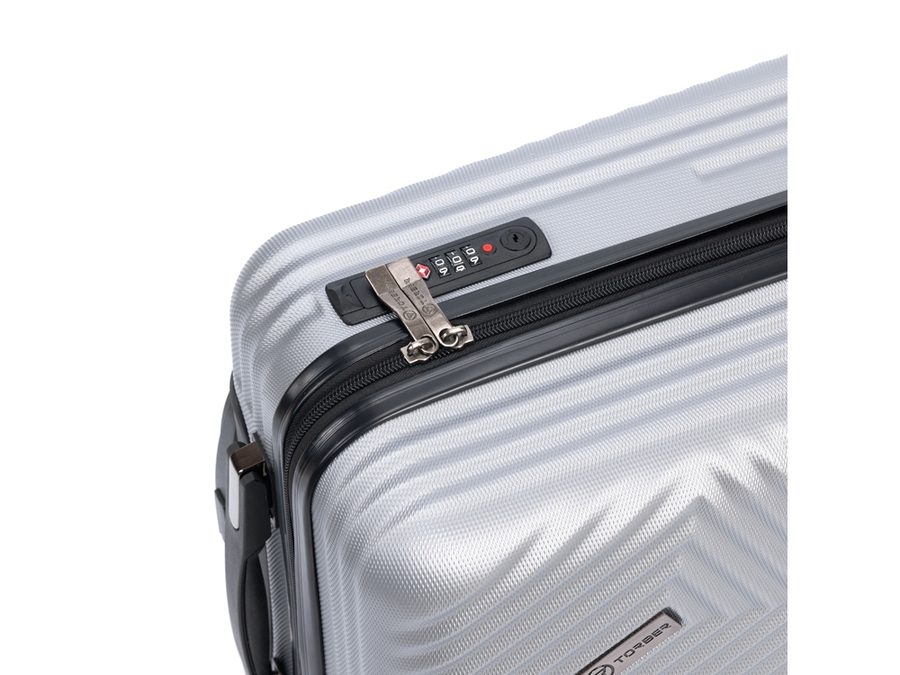 Чемодан TORBER Lama, серебристый, ABS-пластик, 38 х 21 х 55 см, 37 л-6