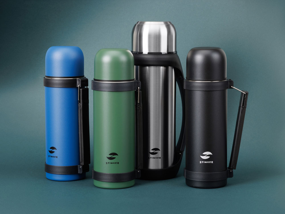 Термос Stinger, 1,2 л, широкий с ручкой, нержавеющая сталь, чёрный, 12,4 х 10,2 х 31,8 см-5