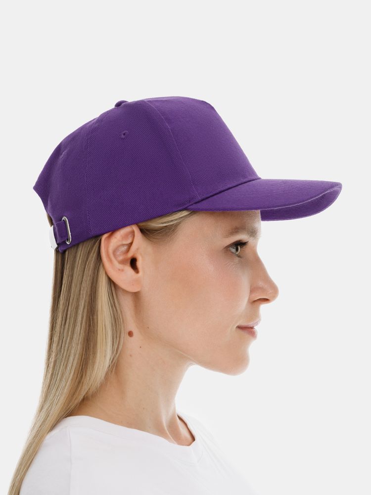 Бейсболка Long Beach, темно-фиолетовая-3