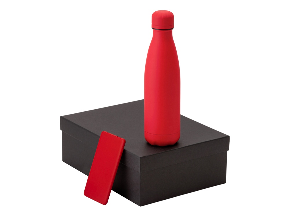 Подарочный набор с термобутылкой и повербанком С1, 5000 mAh, красный-0