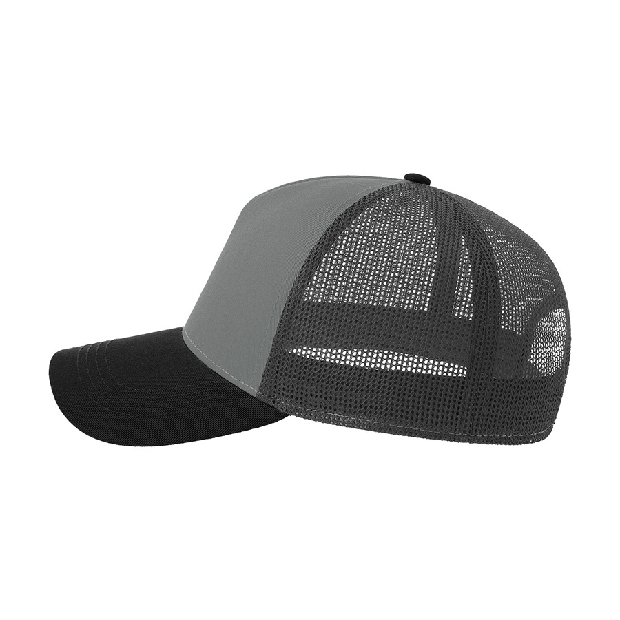 Бейсболка RAPPER COTTON-S, 5 клиньев, пластиковая застёжка, серый, черный-3