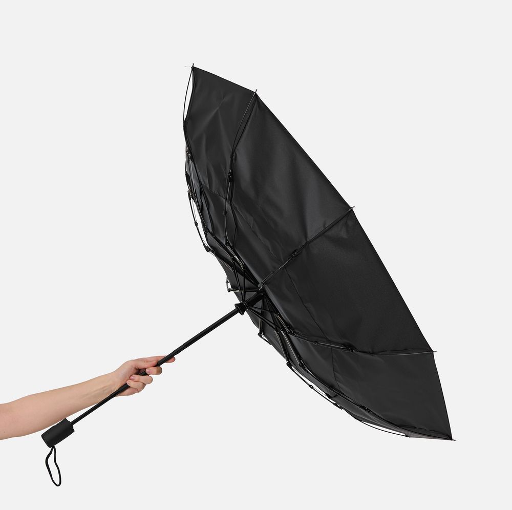 Складной зонт Dome Double с двойным куполом, черный-4