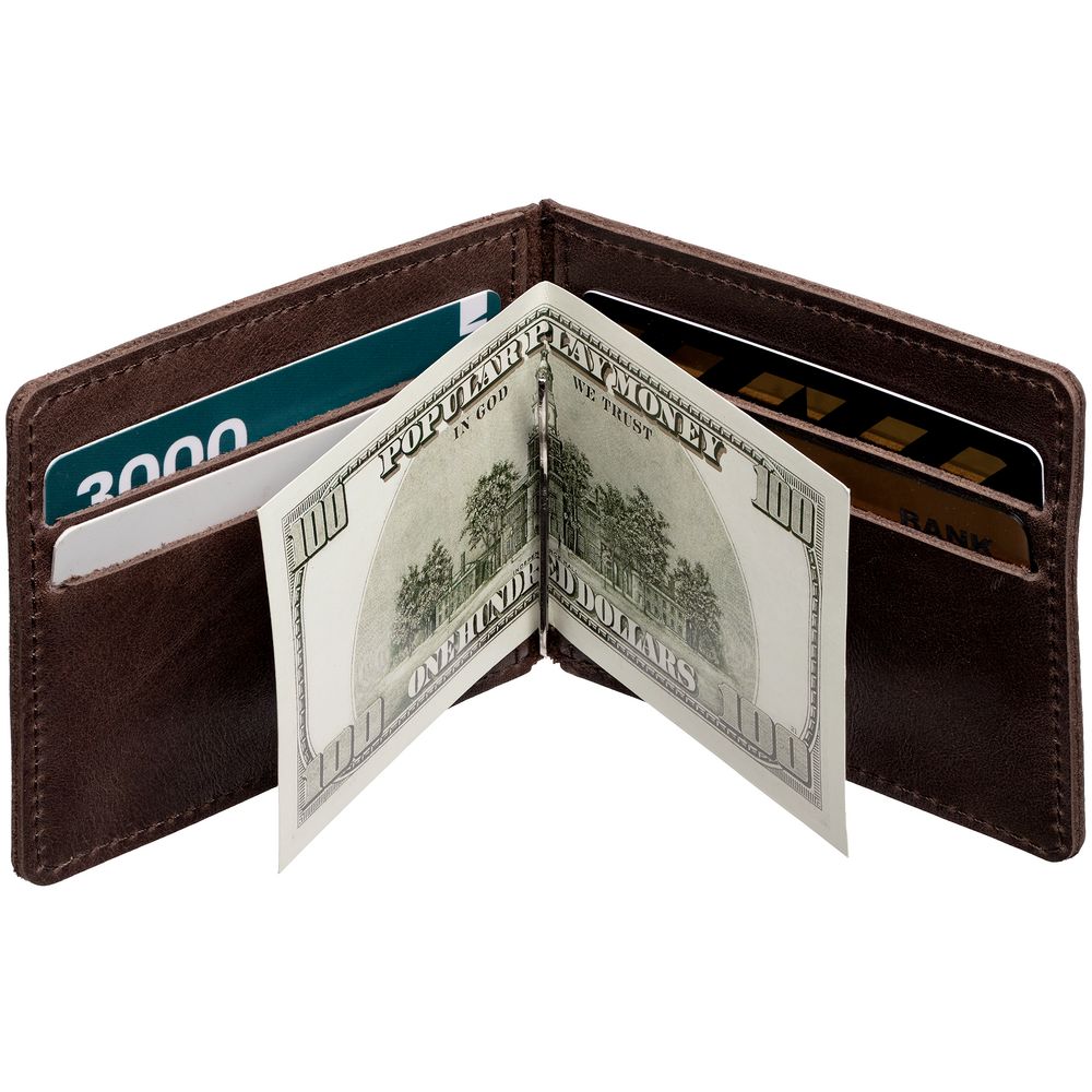 Зажим для купюр Apache, темно-коричневый-4