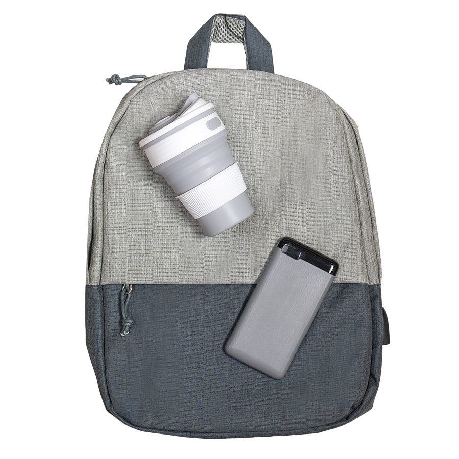 Набор подарочный GRAYGO: аккумулятор, стакан складной, рюкзак, серый, серый-0