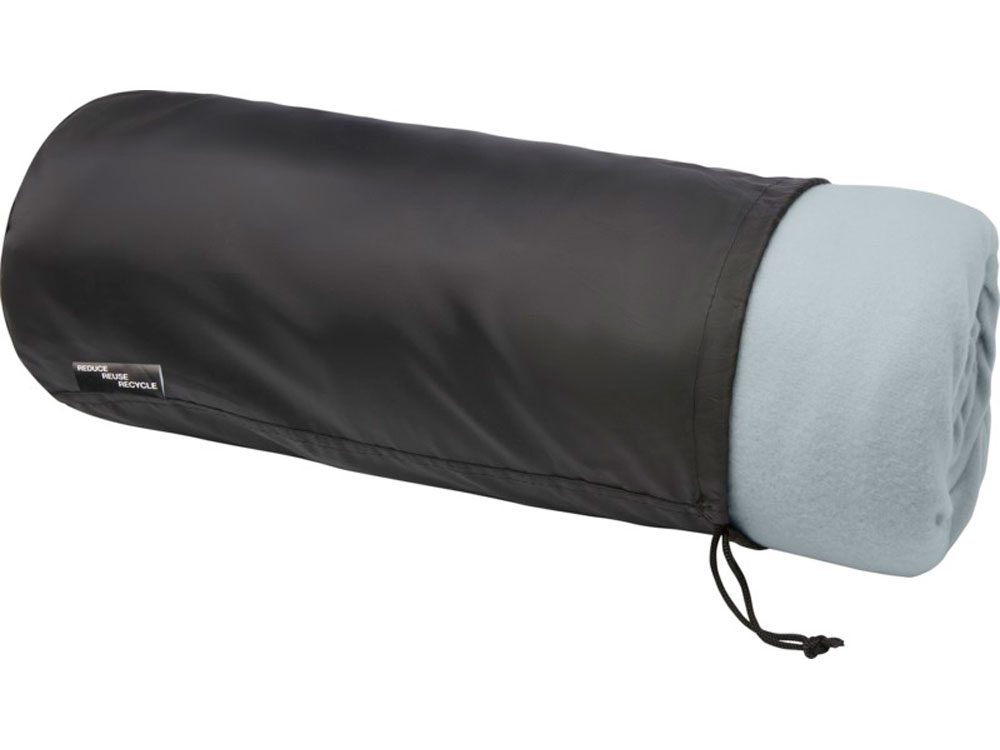 Плед Marigold из флиса из вторичного ПЭТ и искусственного меха, серый/белый-0