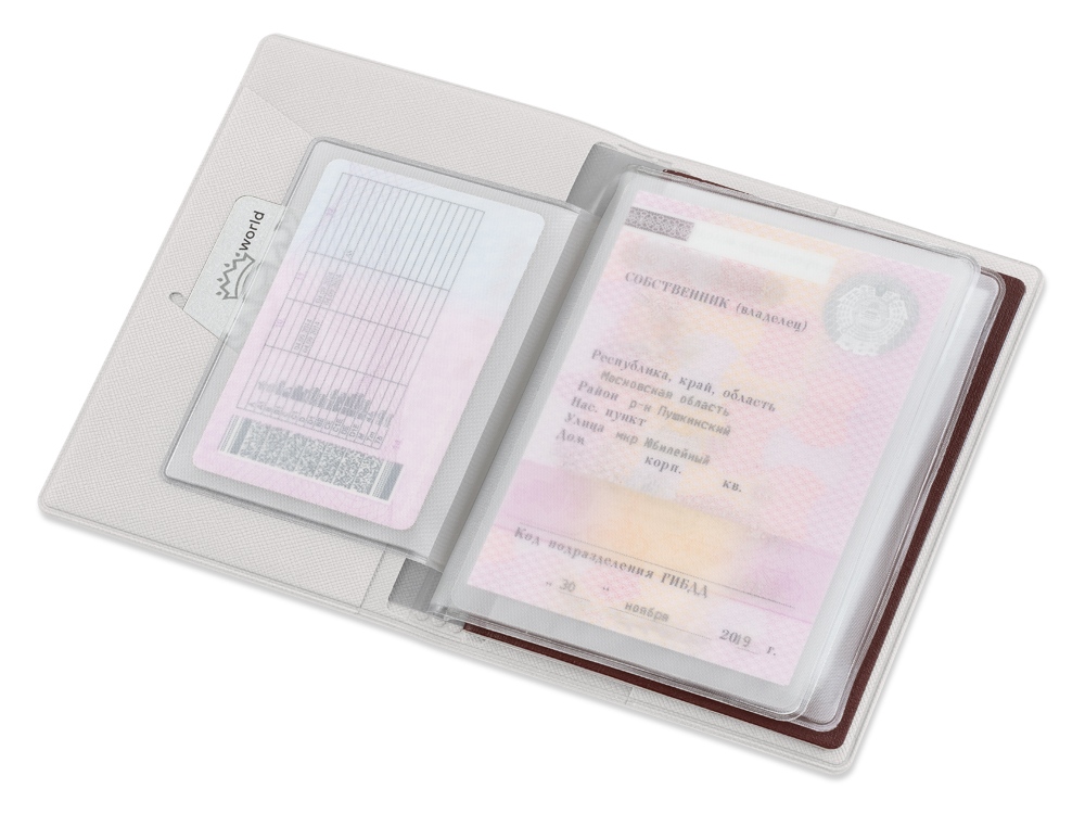 Классическая обложка для автодокументов Favor, белая-2