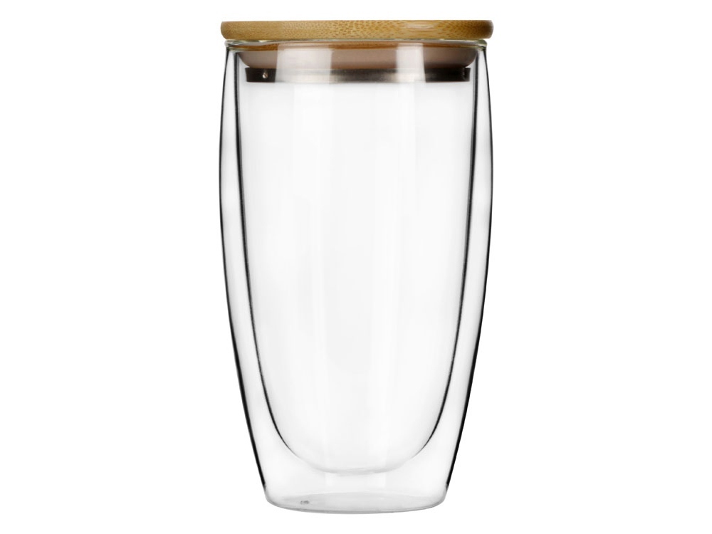 Стакан Batur с двойными стенками и бамбуковой крышкой, 450 мл-1