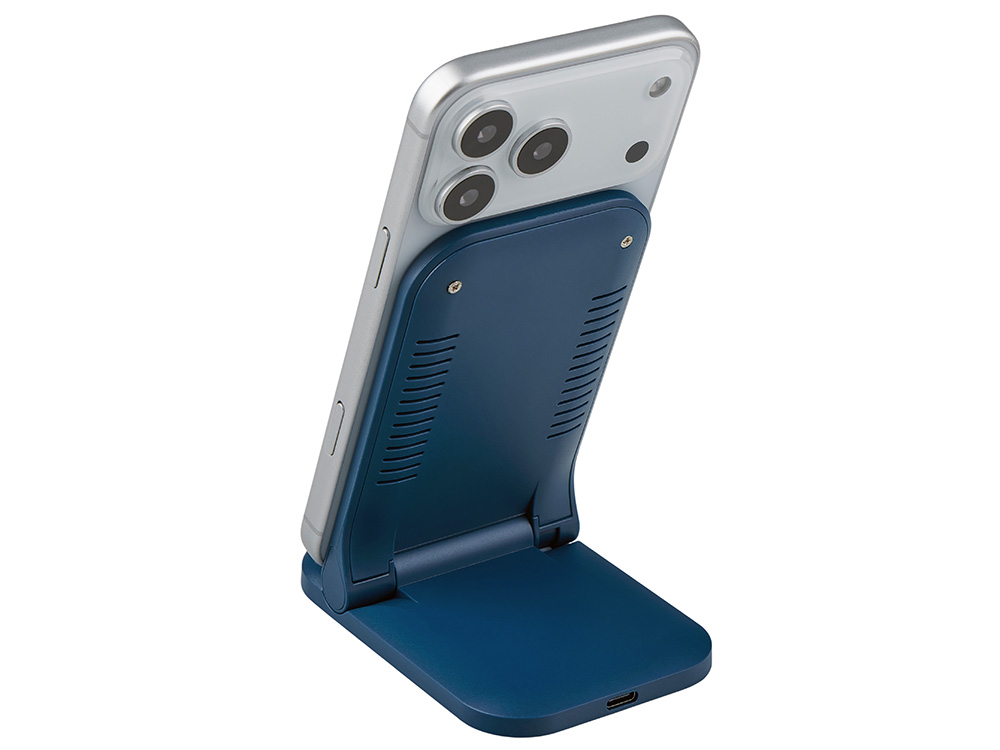 Беспроводное зарядное устройство Foldy, 15 Вт, темно-синий-6