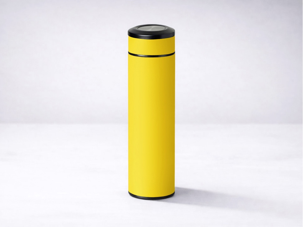 Вакуумный термос Vacuum Flask C1, soft touch, 420мл, желтый-10