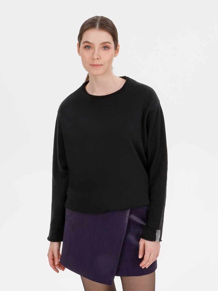 Лонгслив унисекс Siluetti Fuori, черный-2