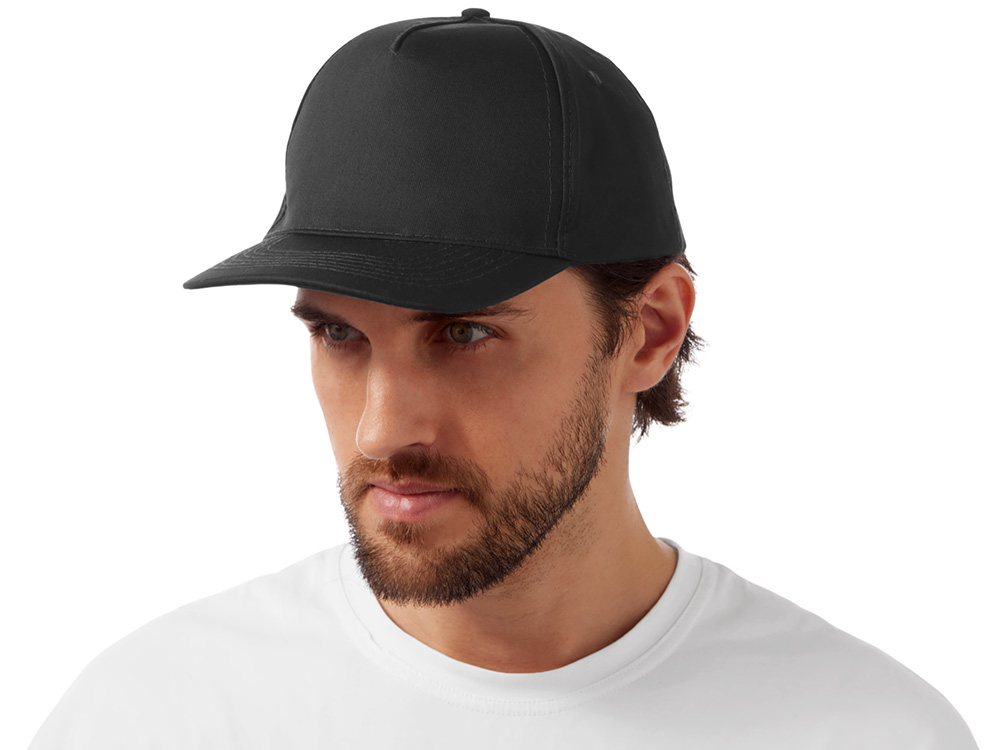 Бейсболка Mix 5-ти панельная 180 гр, черный-1