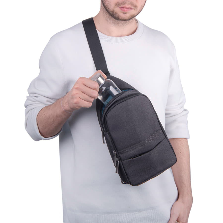 Сумка на плечо CORE, серый, 100% полиэстер , серый, голубой-9